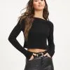 Robynn Ribbed Knit Crop Top - Black - FINAL SALE