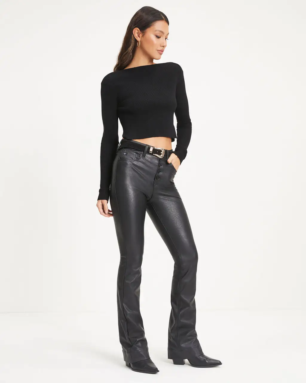 Robynn Ribbed Knit Crop Top - Black - FINAL SALE 6 Robynn Ribbed Knit Crop Top - Black - FINAL SALE - Image 6