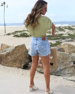 FORE-001 Tyler Plisse Crop Top - Olive -clothes Sales 02 05 2023 20 08 32