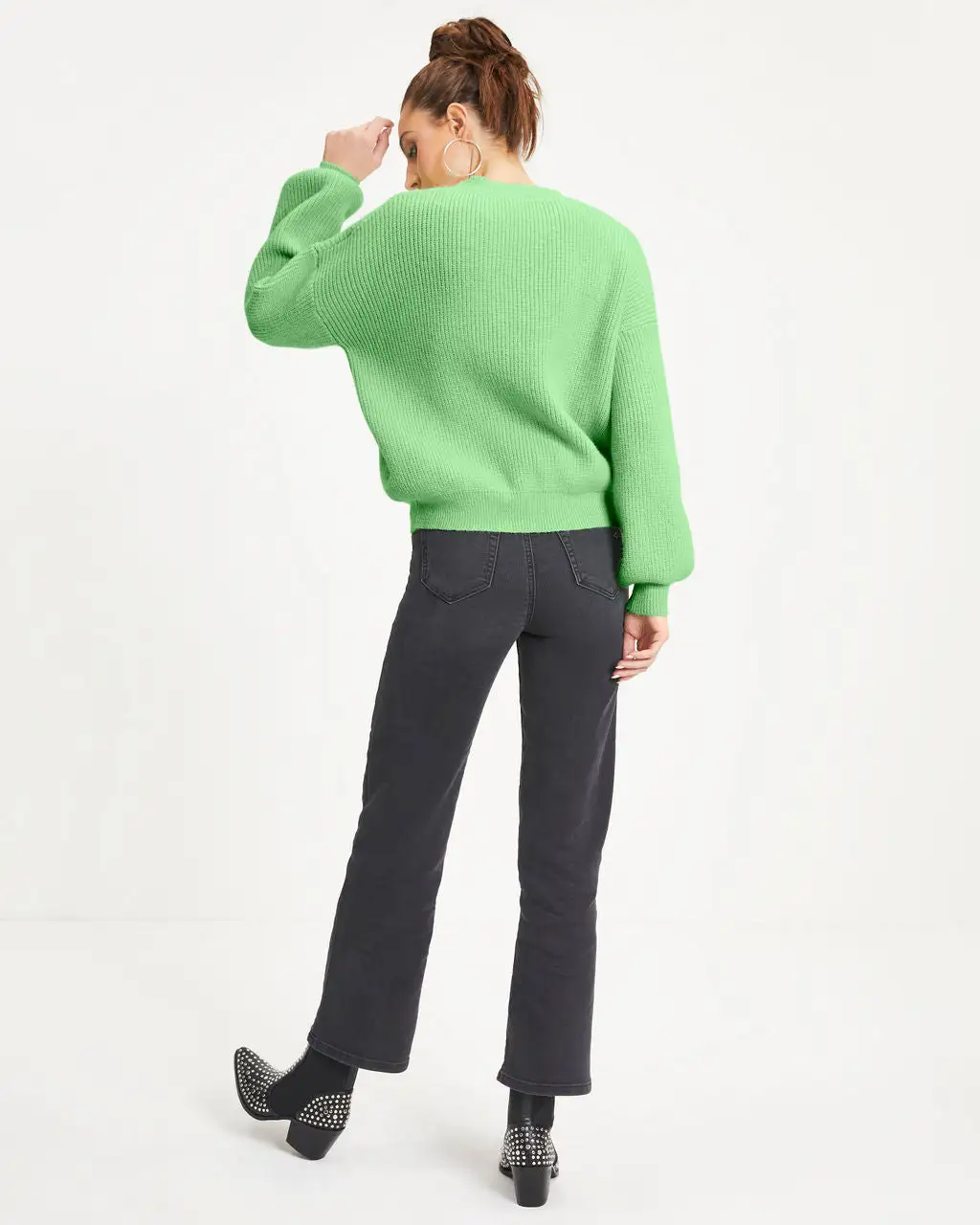 Taytum Knit Pullover Sweater - Lime - FINAL SALE 4 Taytum Knit Pullover Sweater - Lime - FINAL SALE - Image 4