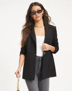 WHIT-001 Natasha Lightweight Pocketed Blazer - Black - FINAL SALE 11 WHIT-001 Natasha Lightweight Pocketed Blazer - Black - FINAL SALE -clothes Sales 04 NatashaLightweightKnitPocketedBlazer Black 1061