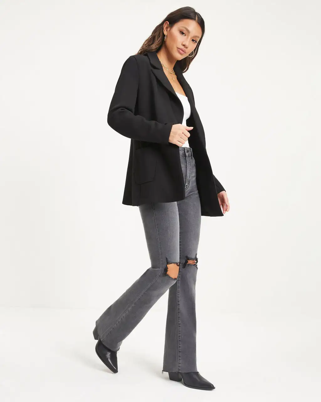 WHIT-001 Natasha Lightweight Pocketed Blazer - Black - FINAL SALE 5 WHIT-001 Natasha Lightweight Pocketed Blazer - Black - FINAL SALE - Image 5