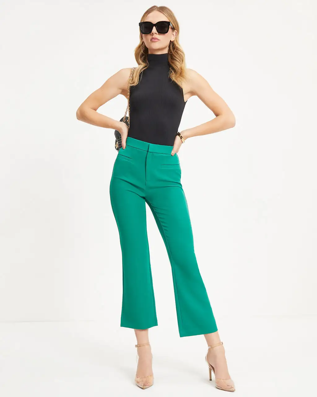 ON T-001 Yes Moment High Waisted Pants - Kelly Green - FINAL SALE 5 ON T-001 Yes Moment High Waisted Pants - Kelly Green - FINAL SALE - Image 5