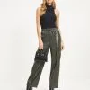 Explore The World Faux Leather Cargo Pants - Dark Olive - FINAL SALE