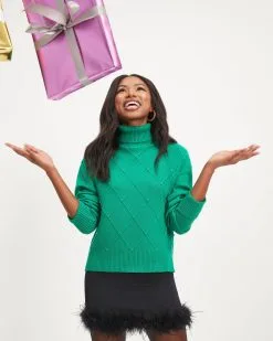 Ruth Knit Turtleneck Pearl Embellished Pullover Sweater - Emerald - FINAL SALE -clothes Sales 06 RuthKnitTurtleneckPearlEmbellishedPulloverSweater Emerald 0723