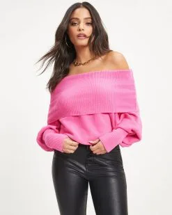 Laurel Knit Turtleneck Sweater - Hot Pink - FINAL SALE