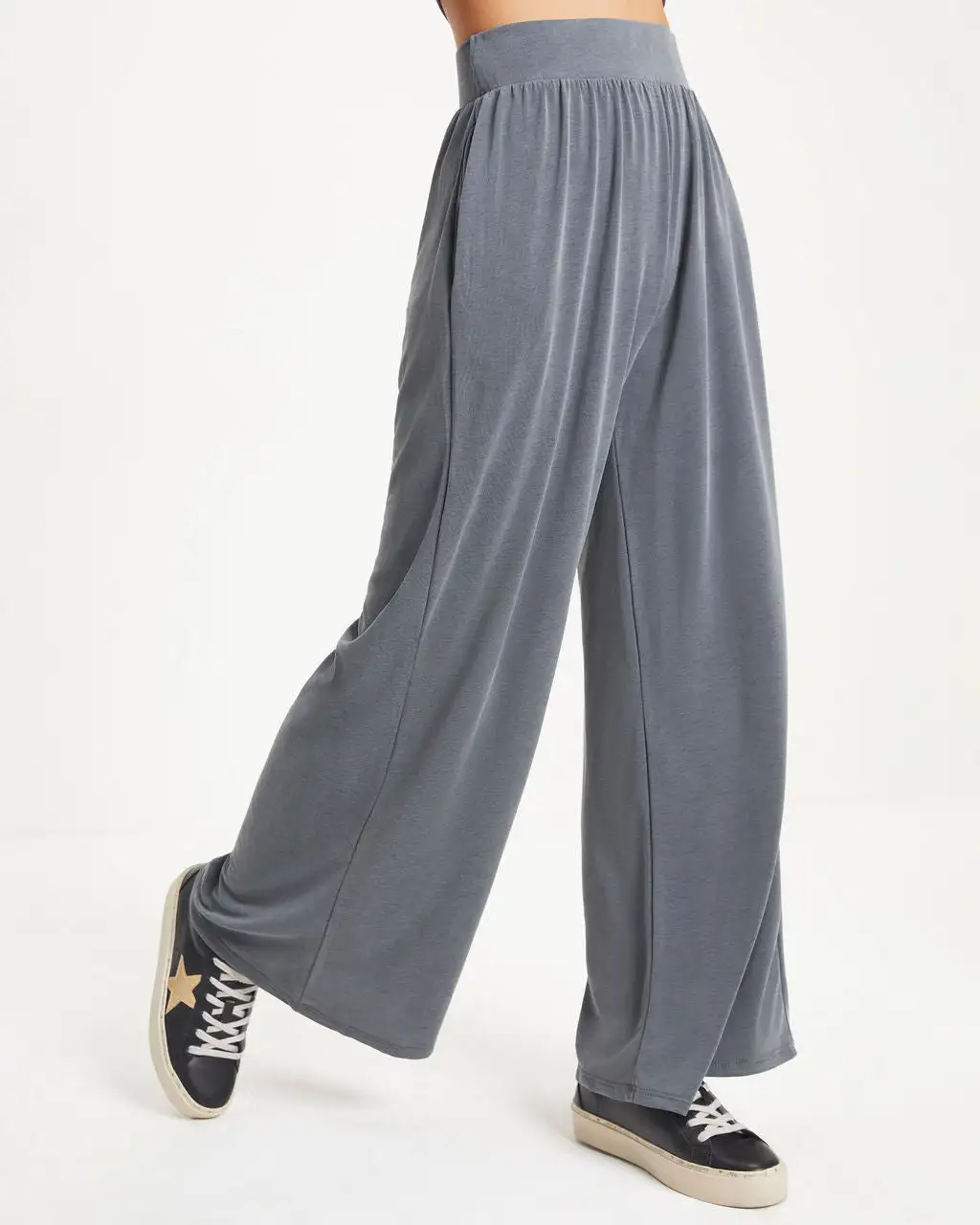 Molly Pocketed Wide Leg Pants - Charcoal - FINAL SALE 2 Molly Pocketed Wide Leg Pants - Charcoal - FINAL SALE - Image 2