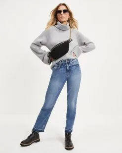 Caprina Knit Turtleneck Pullover Sweater - Grey - FINAL SALE