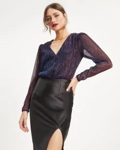 ACOA-001 Daria Metallic Plisse Bodysuit - Multi - FINAL SALE -clothes Sales 09 DariaMetallicPlisseBodysuit Multi 1392