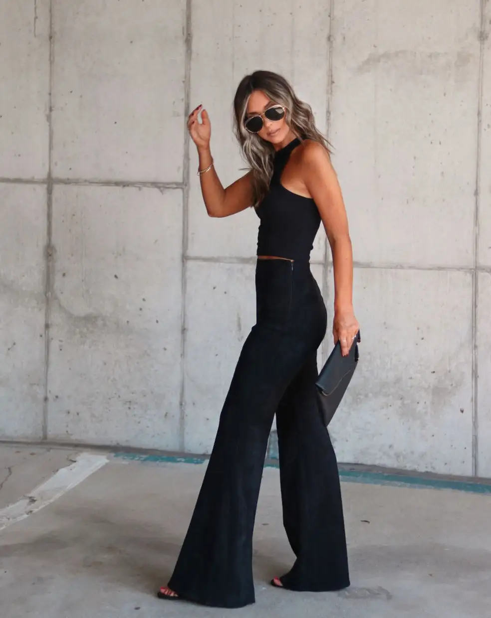 SALT-001 Born With It Faux Suede Wide Leg Pants - Black 1 SALT-001 Born With It Faux Suede Wide Leg Pants - Black
