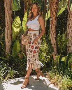 POL-001 Kimball Crochet Fringe Midi Skirt - LAST CHANCE -clothes Sales 0L4A0583