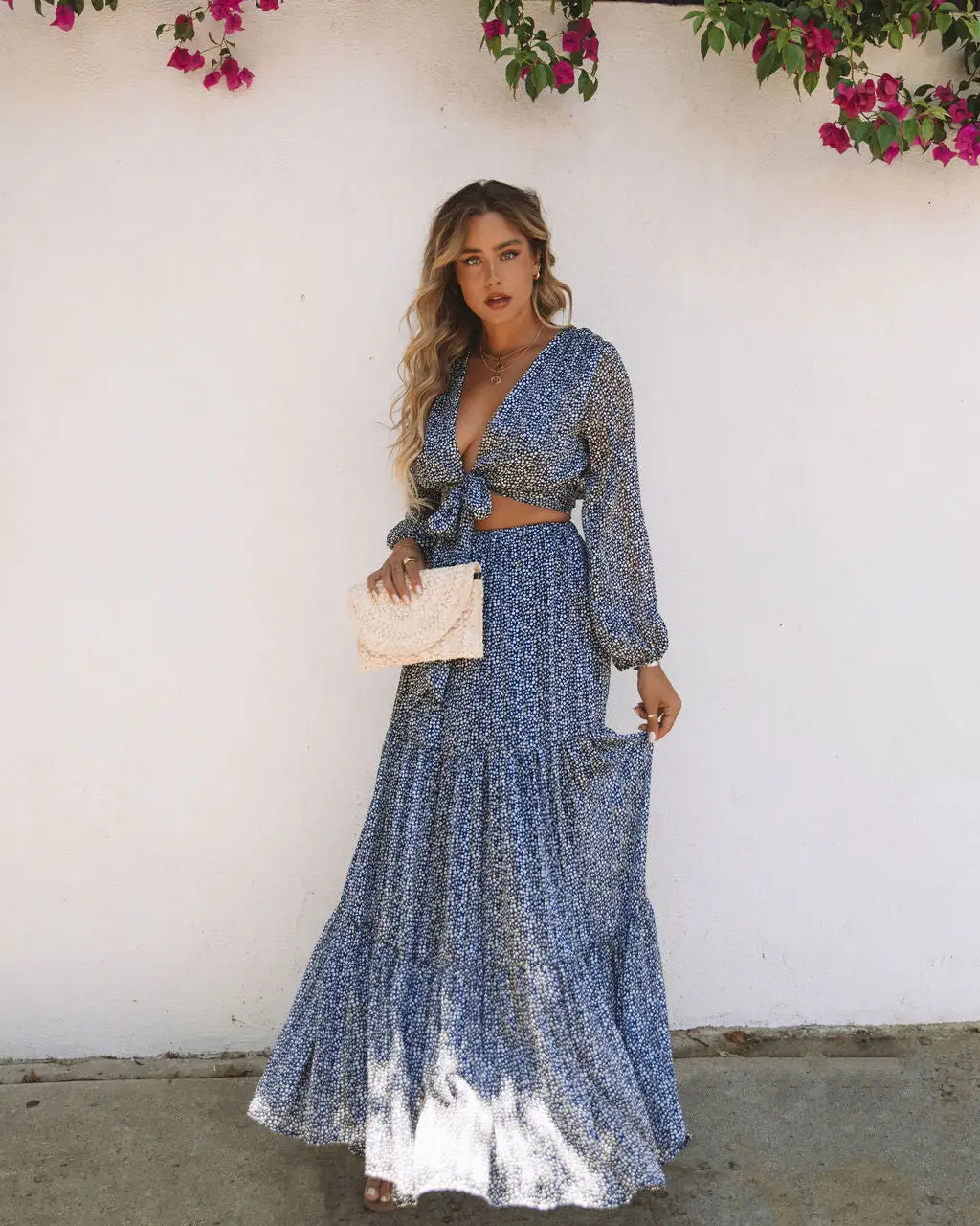 TYCH-001 Scenery Printed Tiered Maxi Skirt - Navy - FINAL SALE 9 TYCH-001 Scenery Printed Tiered Maxi Skirt - Navy - FINAL SALE - Image 9