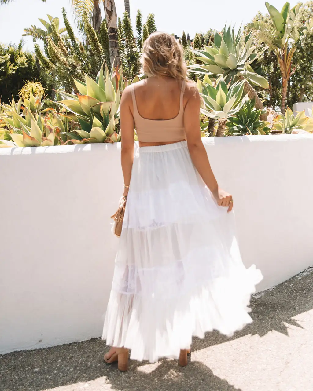 ENC-001 Mary-Kate Embroidered Tiered Maxi Skirt - Off White - FINAL SALE 2 ENC-001 Mary-Kate Embroidered Tiered Maxi Skirt - Off White - FINAL SALE - Image 2