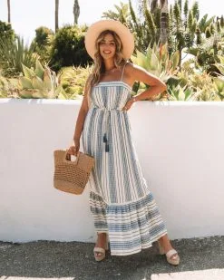 Toula In Santorini Tassel Tie Maxi Dress - FINAL SALE -clothes Sales 0L4A3735