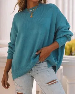Dariel Relaxed Knit Sweater - Sky Blue - FINAL SALE 13 Dariel Relaxed Knit Sweater - Sky Blue - FINAL SALE -clothes Sales 0L4A6584