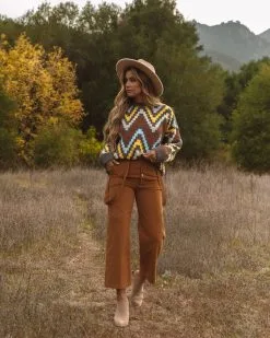 PAPE-001 Jenelle Cotton Pocketed Suspender Pants - Camel - FINAL SALE -clothes Sales 0L4A7276