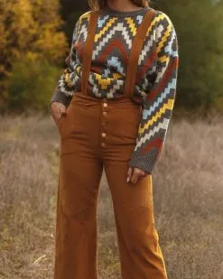 PAPE-001 Jenelle Cotton Pocketed Suspender Pants - Camel - FINAL SALE -clothes Sales 0L4A7290