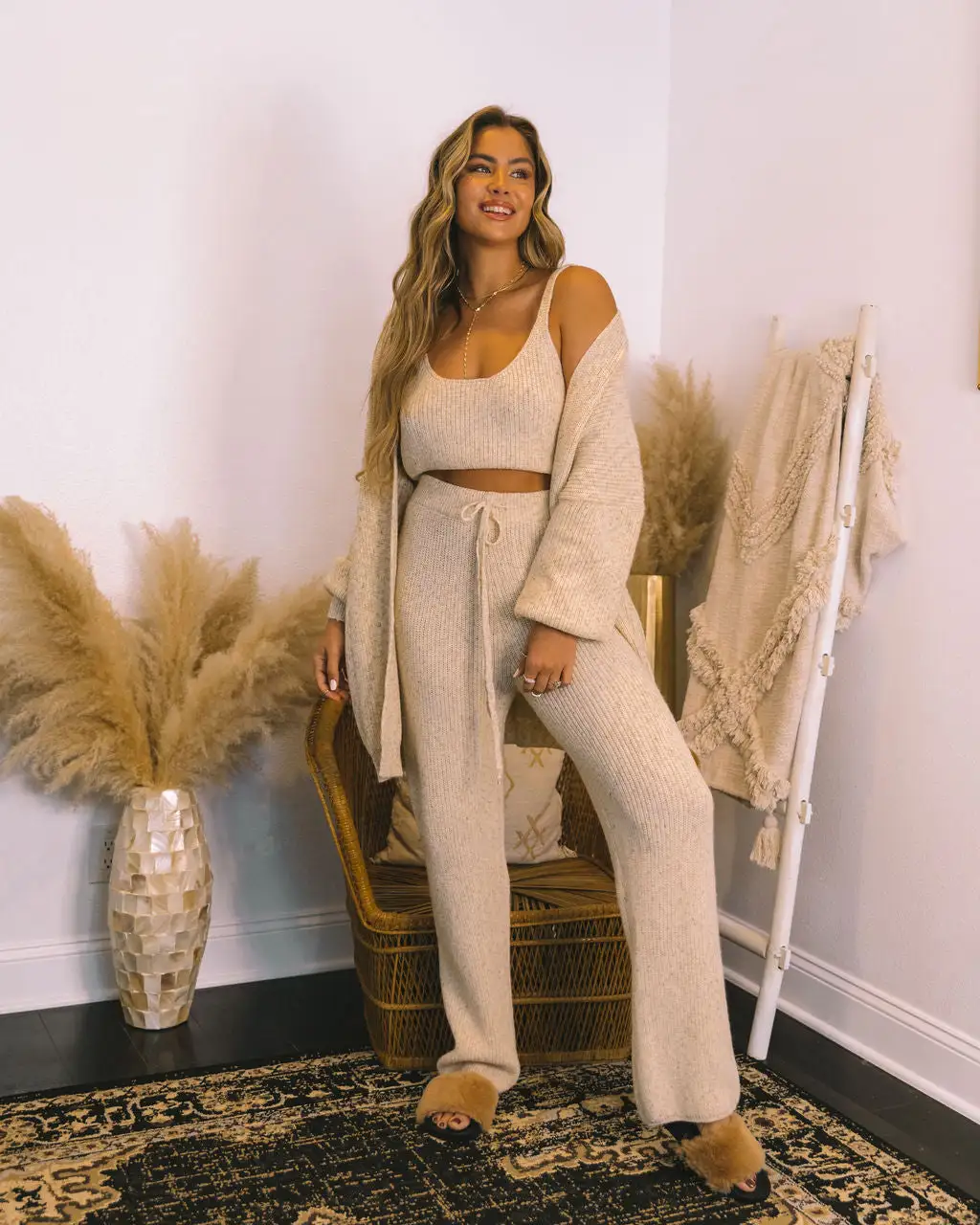 Rylin Pocketed Knit Cardigan - Oat - FINAL SALE 3 Rylin Pocketed Knit Cardigan - Oat - FINAL SALE - Image 3