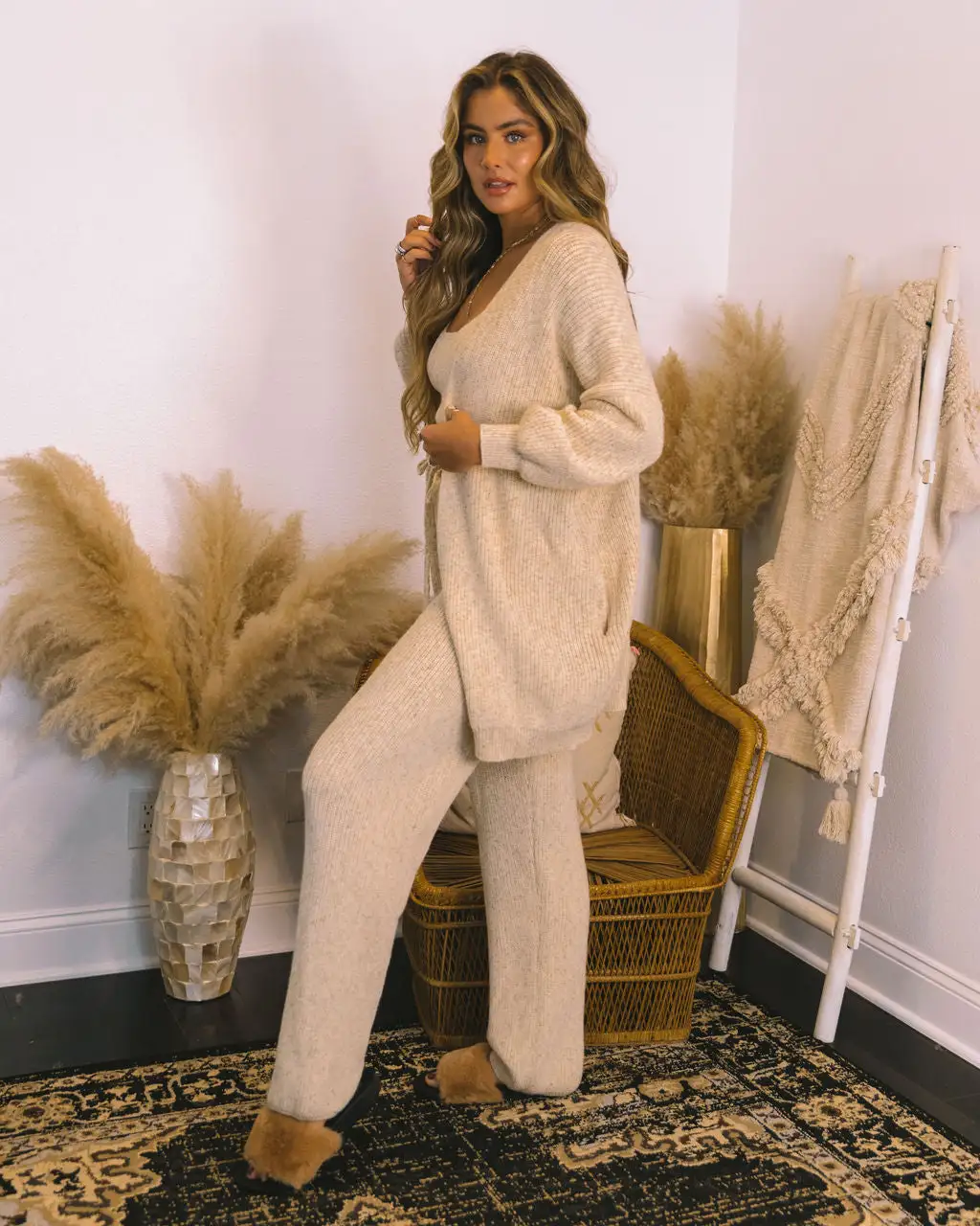 Rylin Pocketed Knit Cardigan - Oat - FINAL SALE 5 Rylin Pocketed Knit Cardigan - Oat - FINAL SALE - Image 5