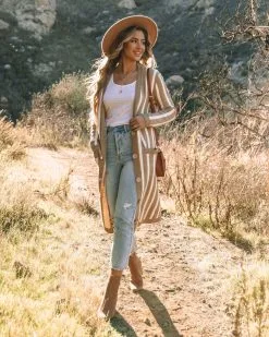 Naja Pocketed Striped Duster Cardigan - FINAL SALE -clothes Sales 0L4A7739