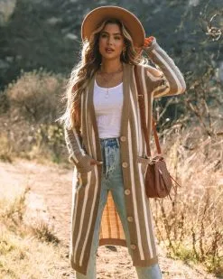 Naja Pocketed Striped Duster Cardigan - FINAL SALE -clothes Sales 0L4A7746