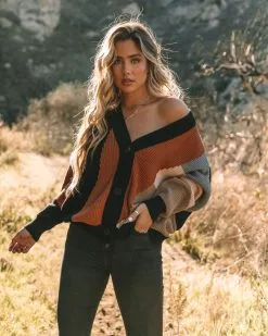 Glee Button Front Colorblock Cardigan - Black Multi - FINAL SALE -clothes Sales 0L4A7790 57a305d1 387d 4792 921a 015043ca005e