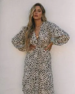 Arshan Printed Twist Front Midi Dress - FINAL SALE -clothes Sales 0L4A7927