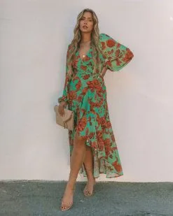 Rover Floral High Low Ruffle Maxi Dress - FINAL SALE