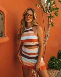 OLIV-001 Darlene Cotton Blend Striped Halter Crop Top - FINAL SALE -clothes Sales 0L4A9765