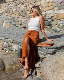 FORE-001 Martine Twisted Front Slit Maxi Skirt - Caramel - SALE 13 FORE-001 Martine Twisted Front Slit Maxi Skirt - Caramel - SALE -clothes Sales 0N4A4012
