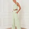 SKYL-002 Xanthe Pocketed Wide Leg Pant - Mint 