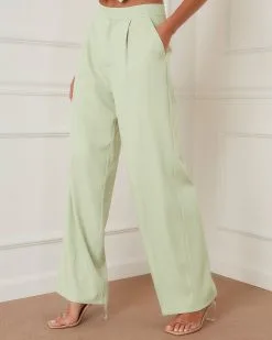 SKYL-002 Xanthe Pocketed Wide Leg Pant - Mint  -clothes Sales 12758SKV MINT 95152