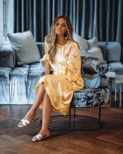 Naya Satin Crop Blouse - Yellow - FINAL SALE