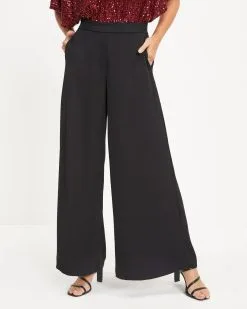 DRES-001 Spread The Cheer Wide Leg Pants - Black - FINAL SALE