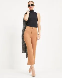 ON T-001 Yes Moment High Waisted Pants - Tan - FINAL SALE -clothes Sales 13 YesMomentHighWaistedPants Tan 1394
