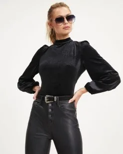 FLAT-001 On Another Level Velvet Tie Back Top - Black - FINAL SALE -clothes Sales 16 OnAnotherLevelVelvetTieBackTop Black 2458