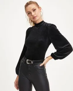 FLAT-001 On Another Level Velvet Tie Back Top - Black - FINAL SALE -clothes Sales 16 OnAnotherLevelVelvetTieBackTop Black 2474