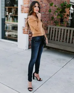 Adamant Puff Sleeve Turtleneck Sweater - Camel - FINAL SALE -clothes Sales 186A0789