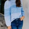 Alana Two-Tone Knit Sweater - Blue - FINAL SALE
