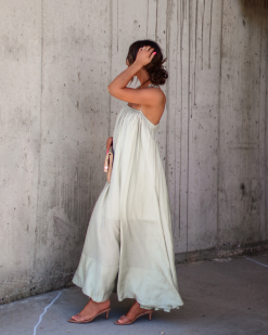 MABL-001 Ashton Pocketed Shoulder Tie Maxi Dress - Sage -clothes Sales 1B87093E 25FC 4605 8501 83A8408F570A