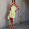 Hudson Satin Halter Mini Dress - Lime - SALE