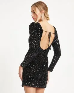 Miss Hollywood Sequin Mini Dress - Black - FINAL SALE -clothes Sales 24 MissHollywoodSequinMiniDress Black 2085