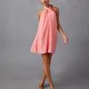 Kaliani Halter Mini Dress - Peach 