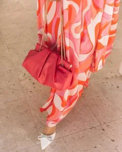 AAKA-001 Shades Of Spring Satin Printed Halter Maxi Dress -clothes Sales 369A5838