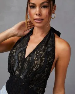 SKYL-002 Sidonie Lace Bodysuit - Black -clothes Sales 41086SKV BLACK 8345