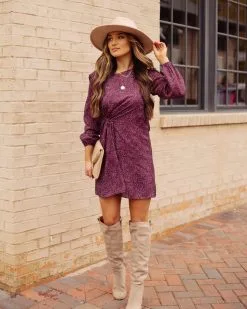 HIDD-001 Love Takes Time Printed Ruched Dress - FINAL SALE -clothes Sales 4E8A0372