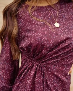 HIDD-001 Love Takes Time Printed Ruched Dress - FINAL SALE -clothes Sales 4E8A0401