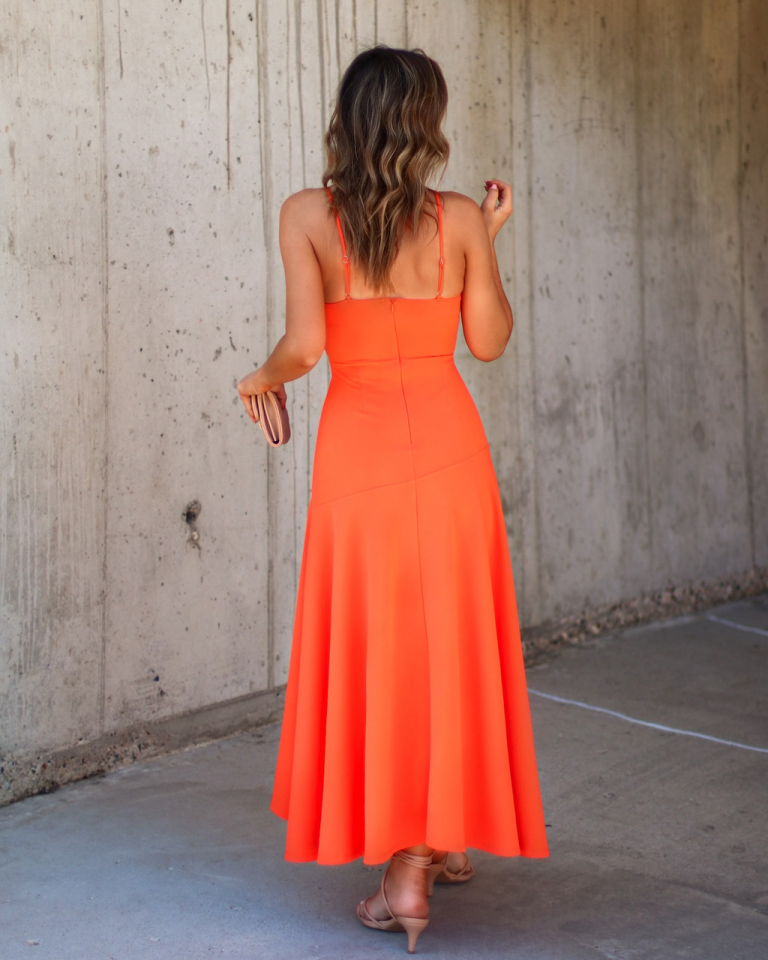 Melinda Ruffle Maxi Dress - Orange - SALE 4 Melinda Ruffle Maxi Dress - Orange - SALE - Image 4