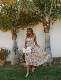 Madly In Love Floral Midi Dress - Almond - LAST CHANCE -clothes Sales 5D9A0404