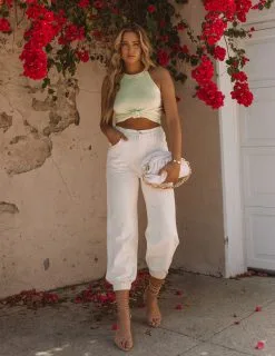 POL-001 Mara Vintage Wash Denim Joggers - Ivory - FINAL SALE -clothes Sales 5D9A5622 3b83d573 6c96 4630 bb52 aa86ffc83dde